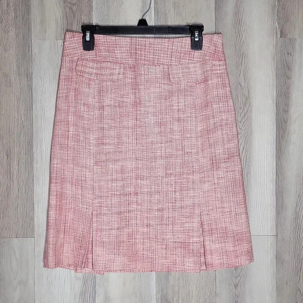 Liz Claiborne Pink Silk Lined A Line Pleated Skirt‎ Womens Size 10P